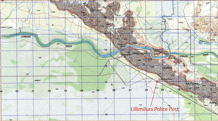 1:50,000 map of Lillimura Police Post